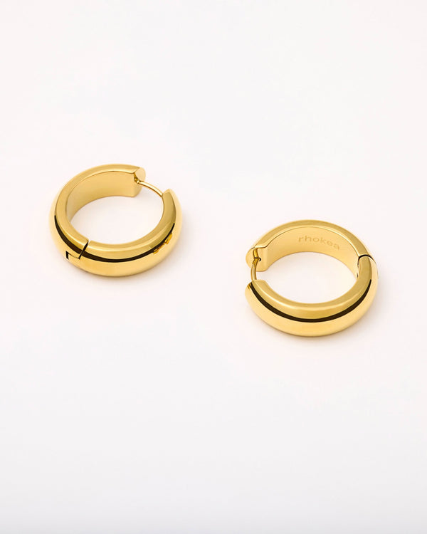 Large Bold Hoop Earrings in Gold — titanium — rhokea