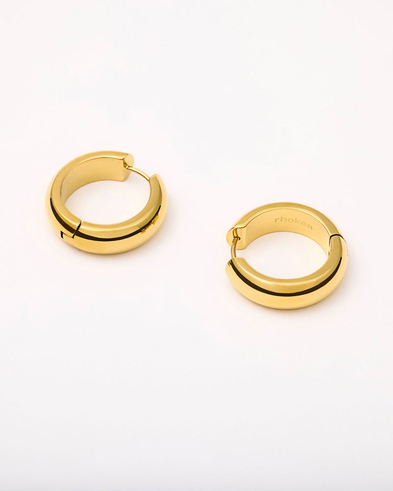 Large Bold Hoop Earrings in Gold — titanium — rhokea