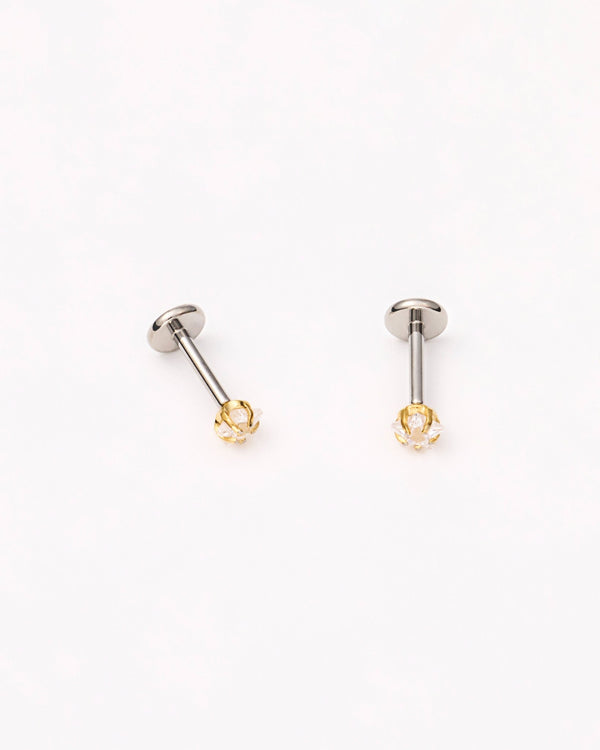 Claw Set Star Studs in Gold — titanium — rhokea