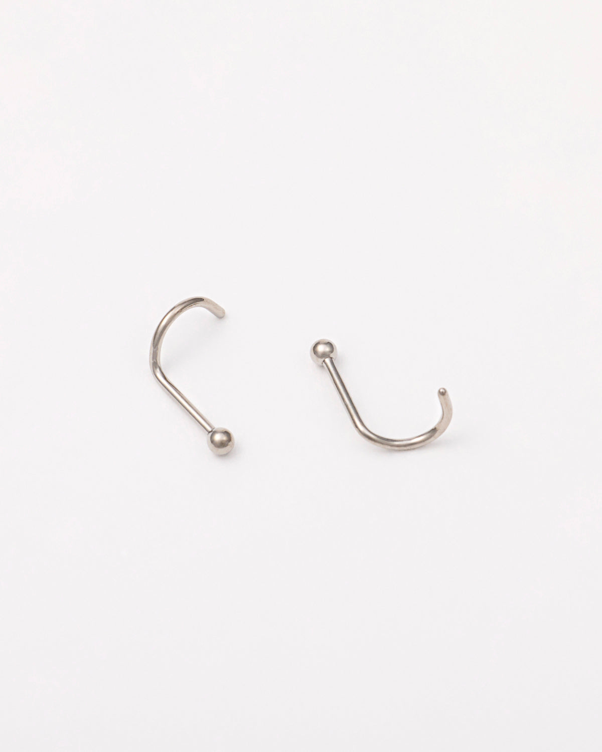 Ball Screw Nose Studs in Silver