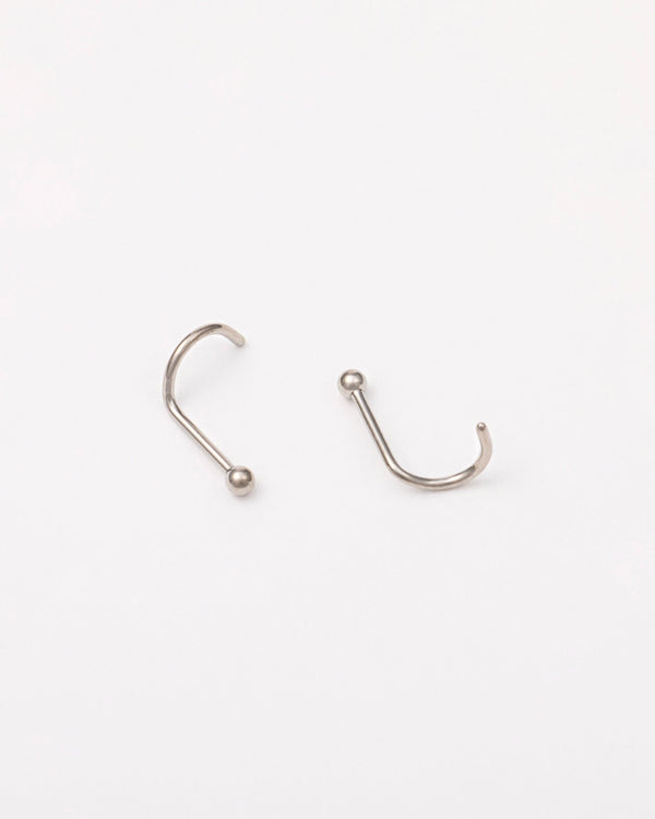 Ball Screw Nose Studs in Silver — titanium — rhokea