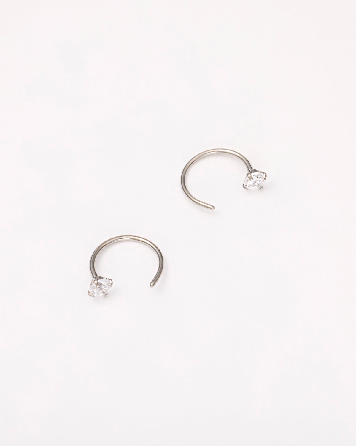 C-Shape Nose Hoops in Silver