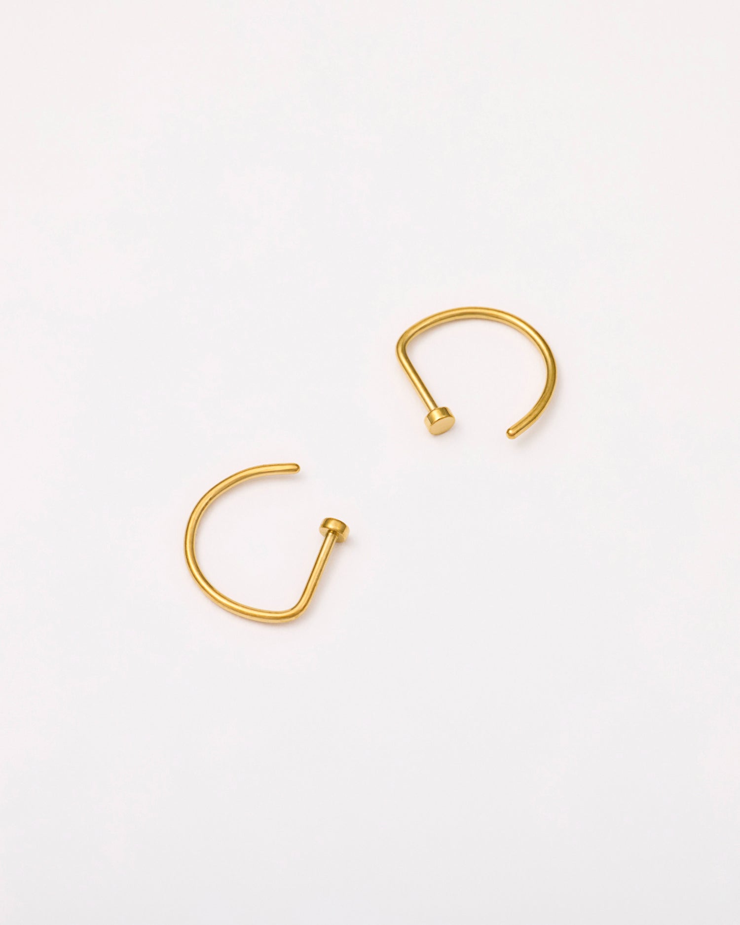 D-Shape Nose Hoops in Gold