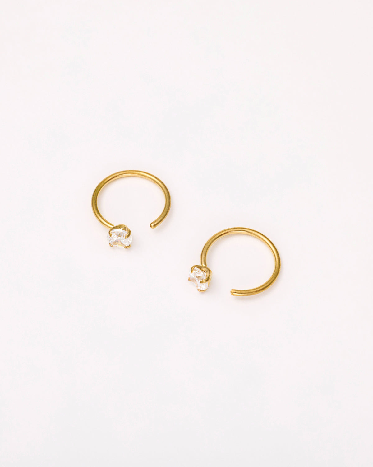 C-Shape Nose Hoops in Gold