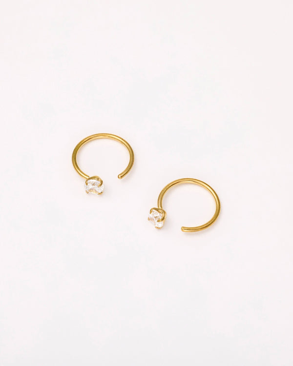 C-Shape Nose Hoops in Gold — titanium — rhokea