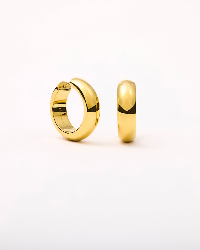 Large Bold Hoop Earrings in Gold — titanium — rhokea