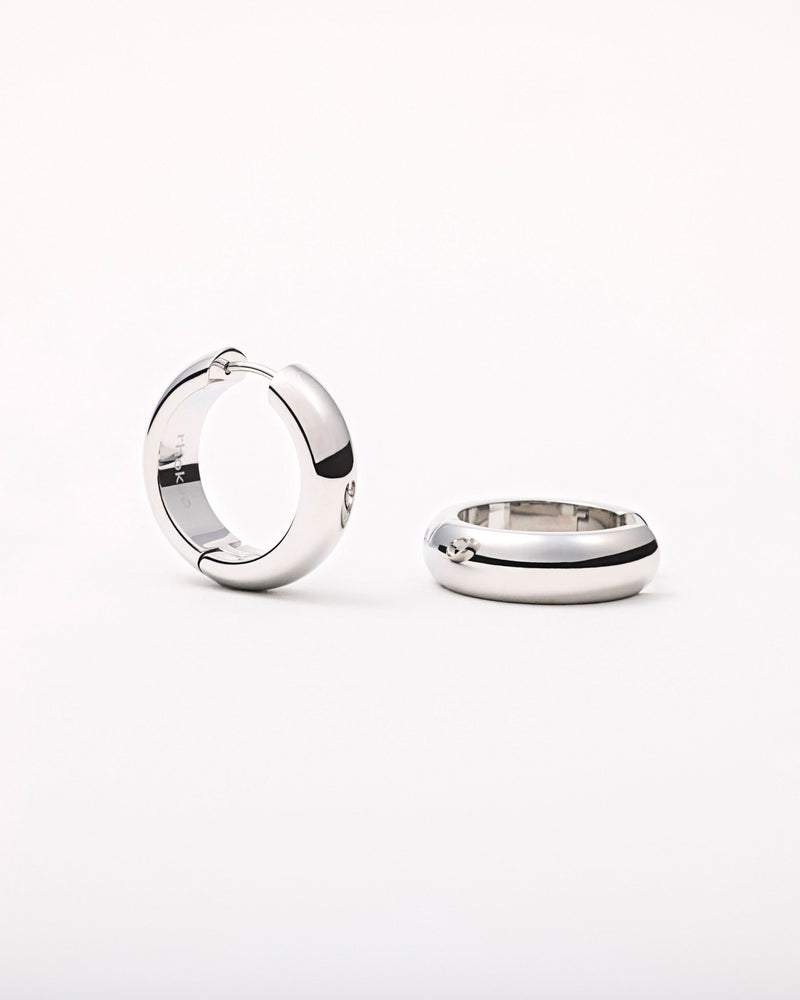 Large Bold Hoop Earrings in Silver — titanium — rhokea