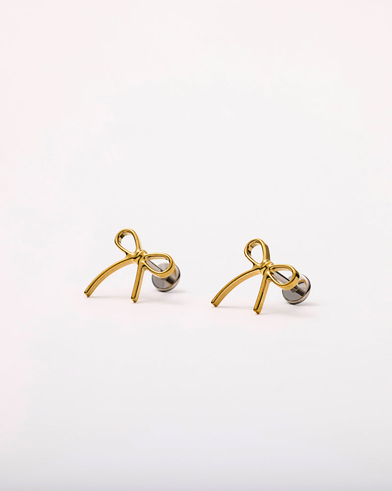 Ribbon Flat Back Studs in Gold