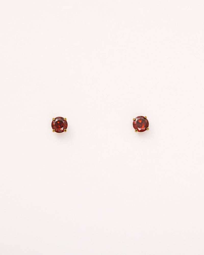 Ruby Solitaire Flat Back Studs in Gold — titanium — rhokea