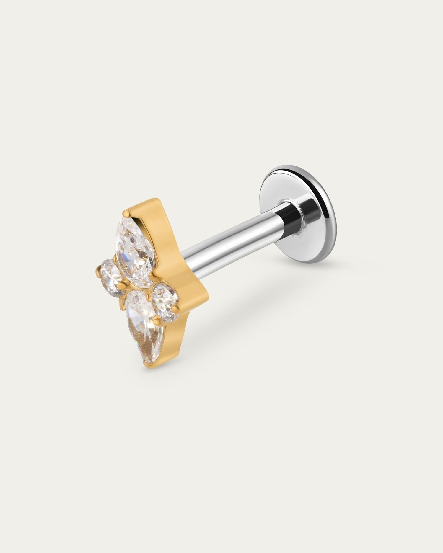 Radiant Cluster Stud in Gold — titanium — Rhokea