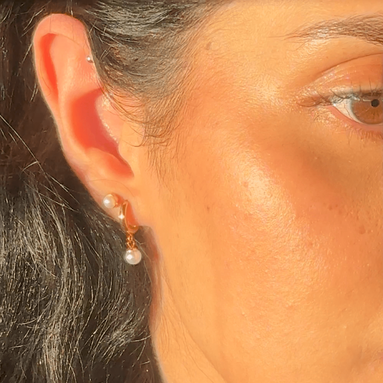 Ethereal Pearl Stud — titanium — Rhokea