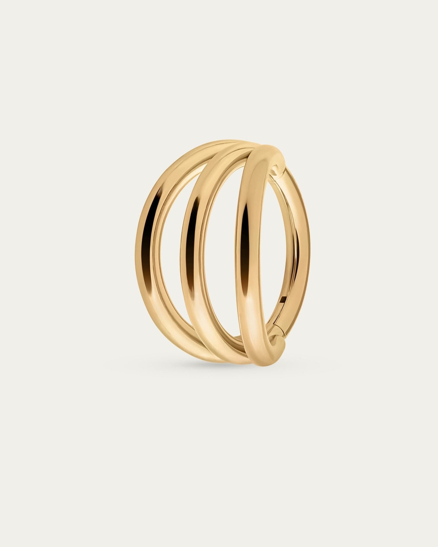 Trinity Hoop in Gold — titanium — Rhokea