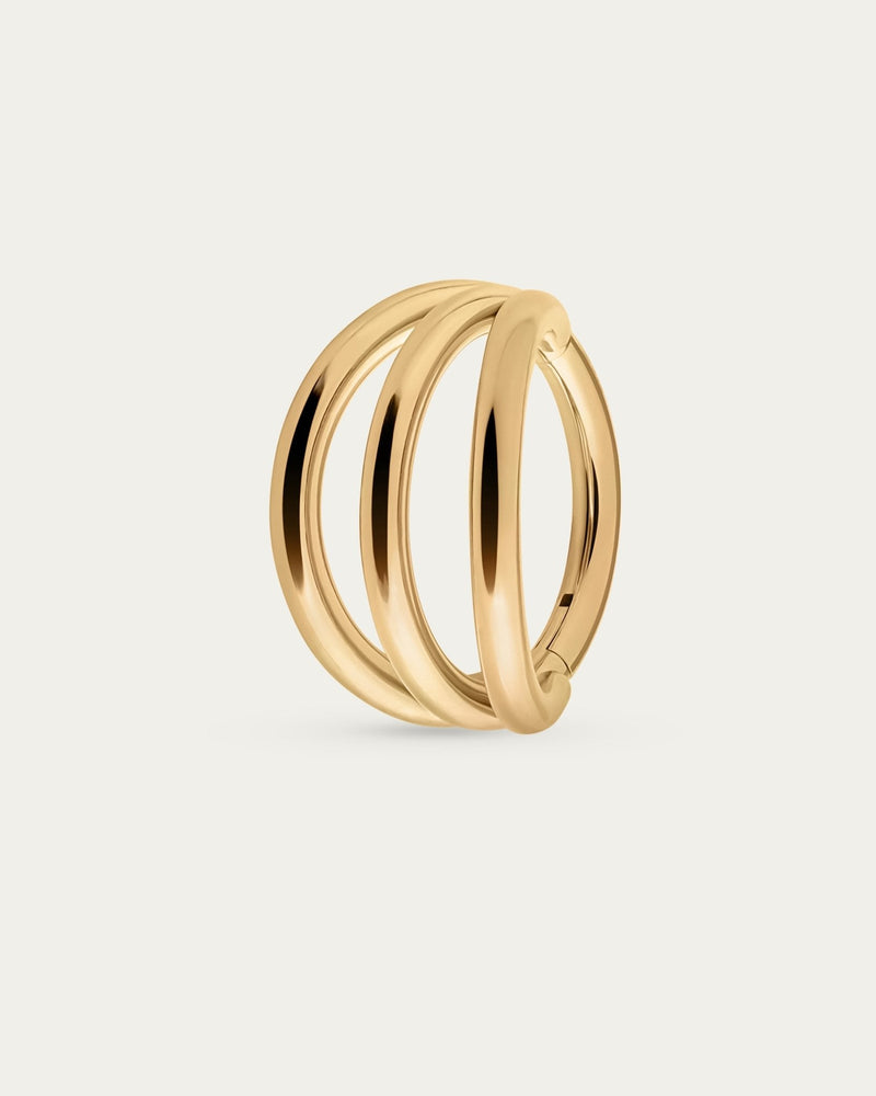 Trinity Hoop in Gold — titanium — Rhokea
