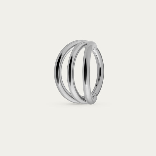 Trinity Hoop in Silver