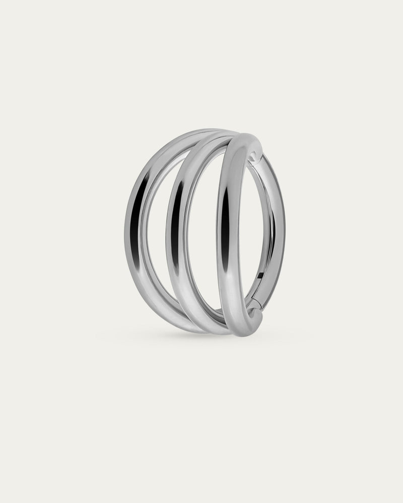 Trinity Hoop in Silver — titanium — Rhokea