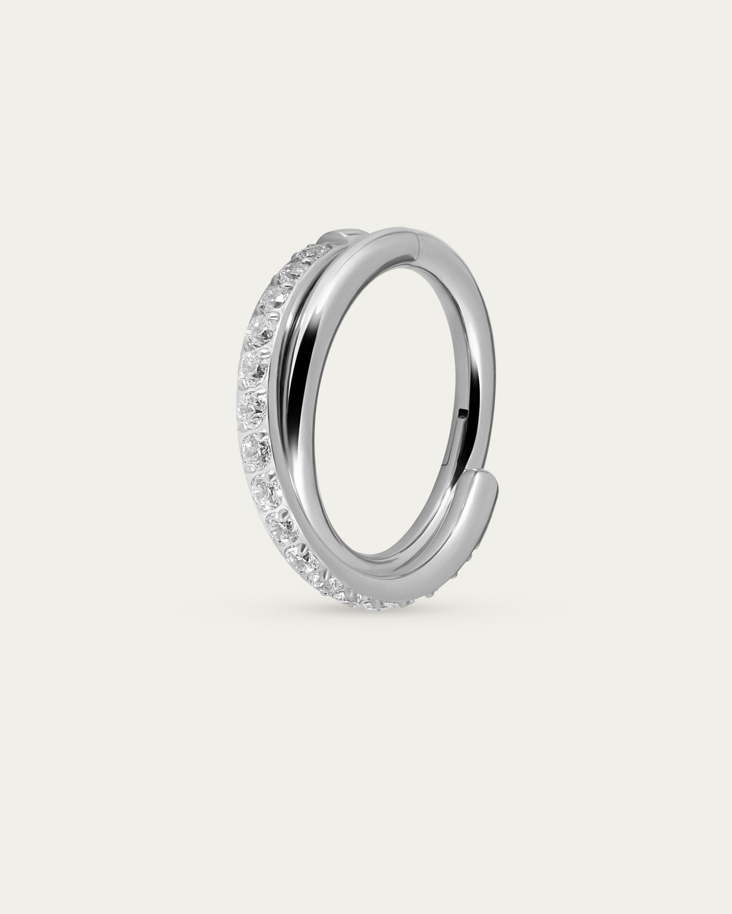 Eclipse Hoop in Silver — titanium — Rhokea