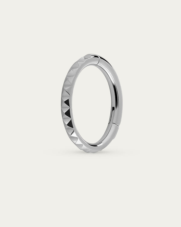 Pyramid Hoop In Silver — titanium — Rhokea