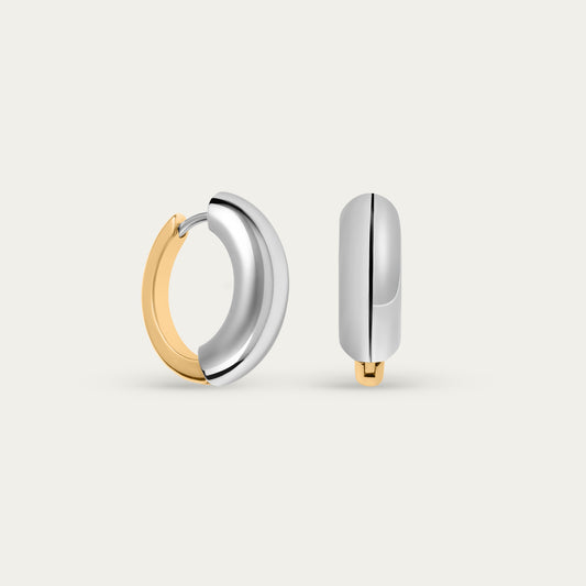 Halo Two Tone Hoop Earrings