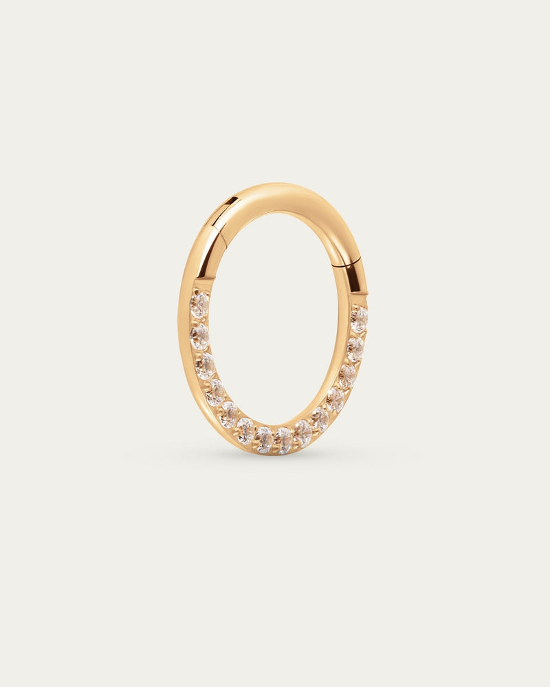 Clarity Daith Hoop in Gold — titanium — Rhokea