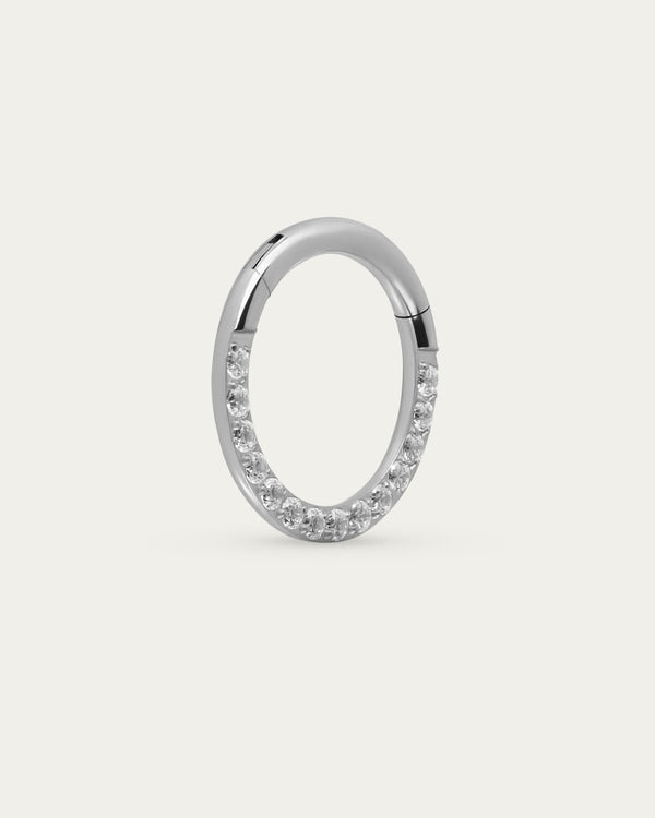 Clarity Daith Hoop in Silver — titanium — Rhokea