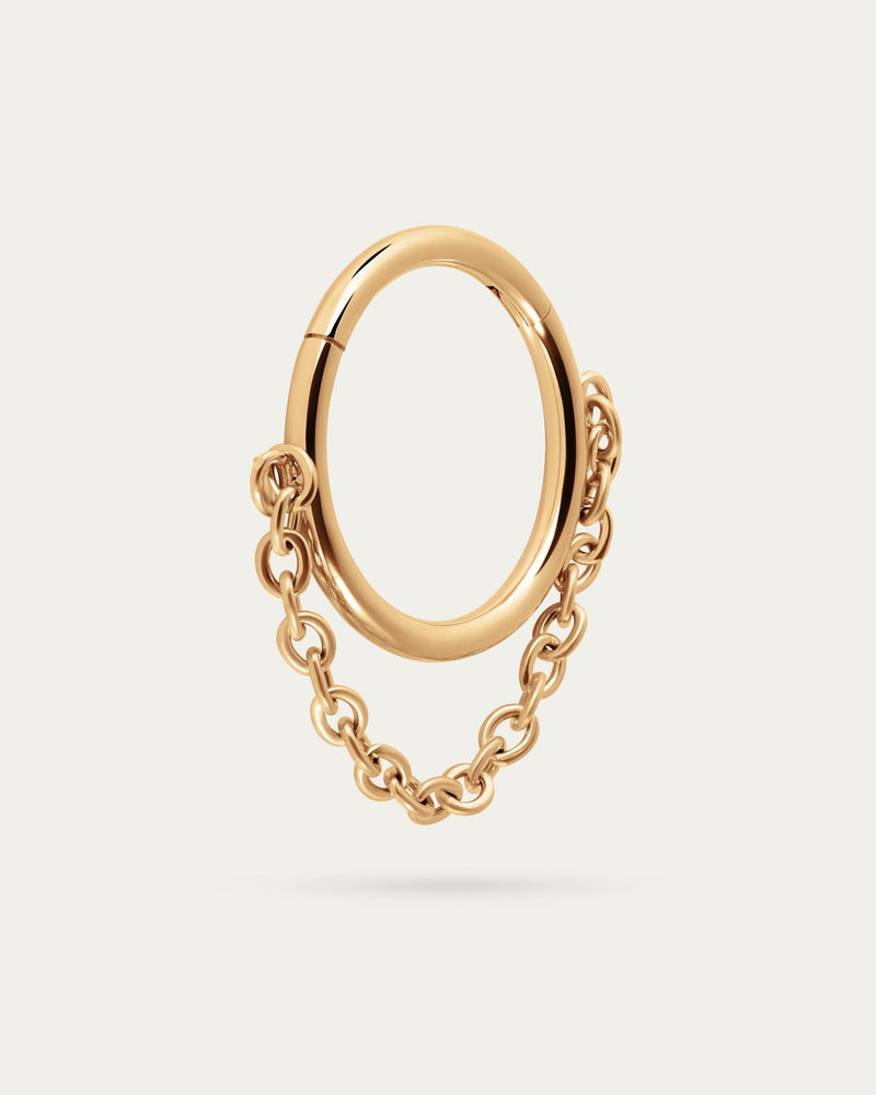 Chain Hoop In Gold — titanium — Rhokea