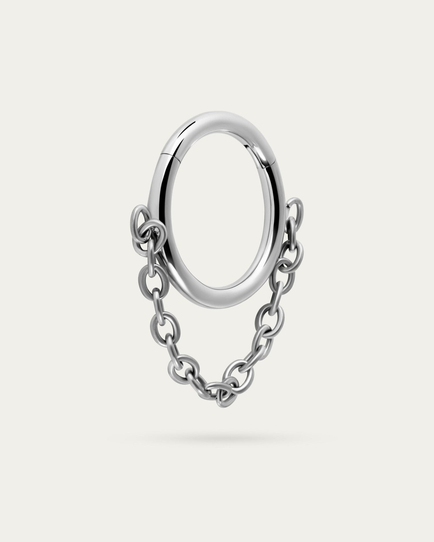 Chain Hoop In Silver — titanium — Rhokea