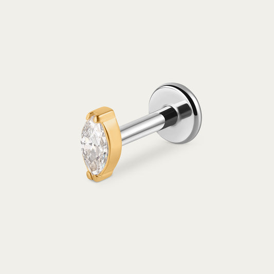 Solo Marquise Stud in Gold