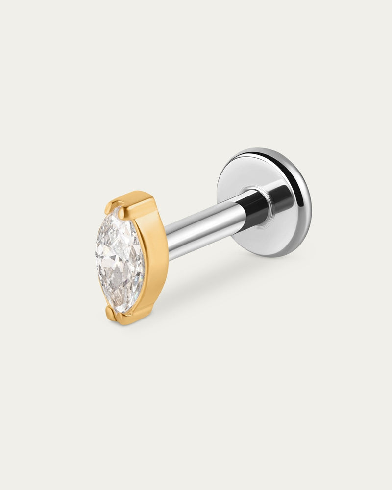 Solo Marquise Stud in Gold — titanium — Rhokea