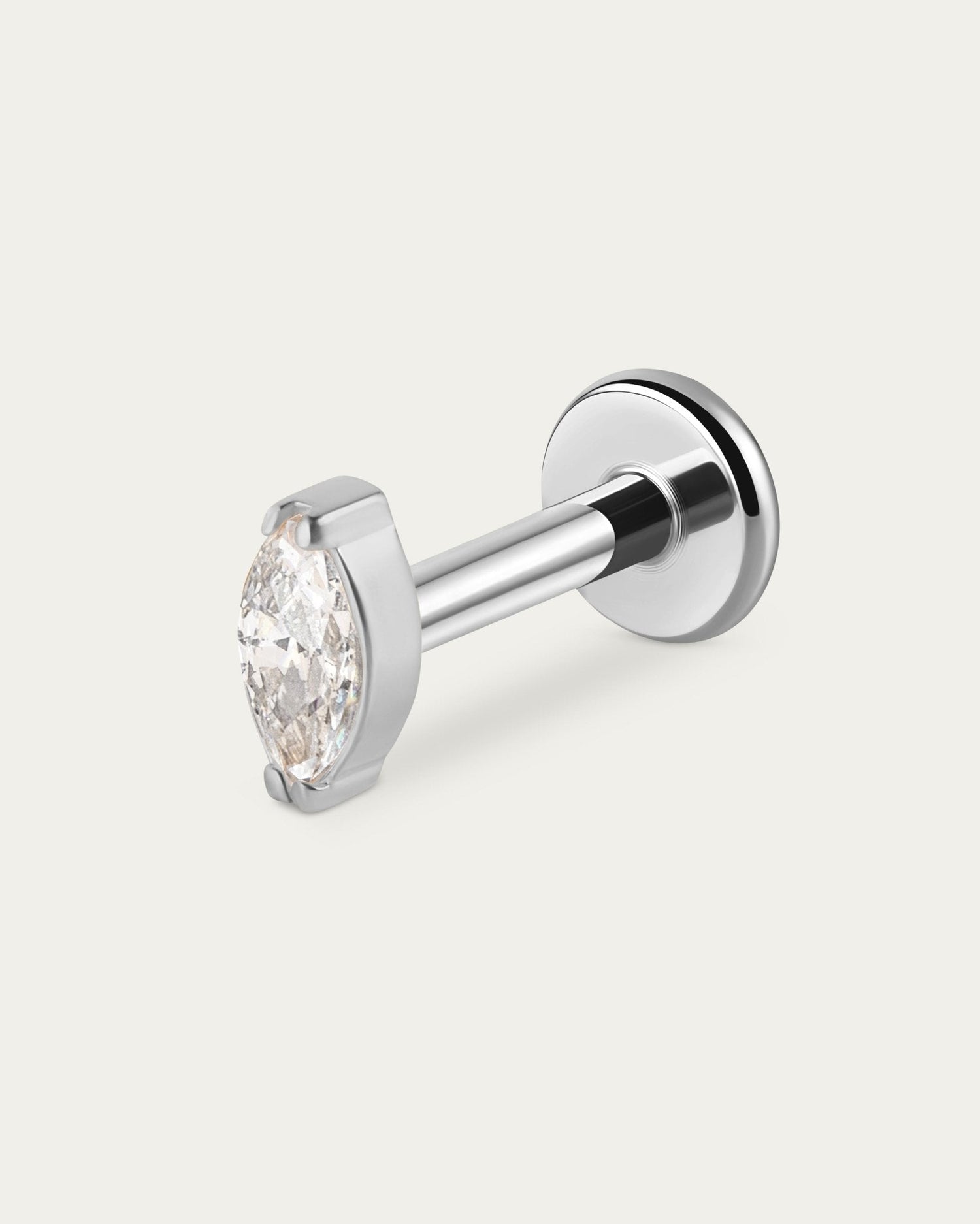 Solo Marquise Stud in Silver — titanium — Rhokea