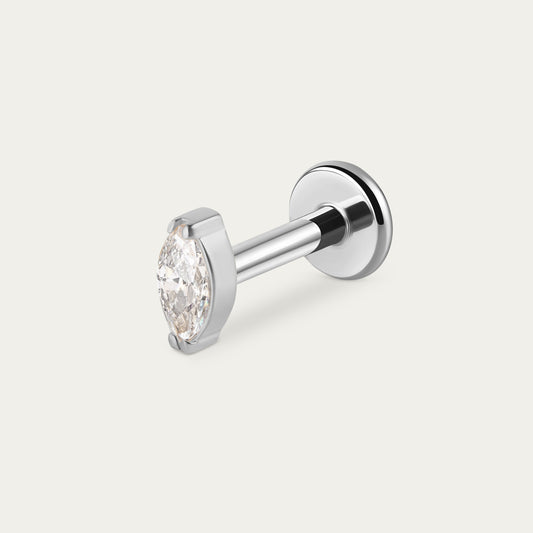 Solo Marquise Stud in Silver