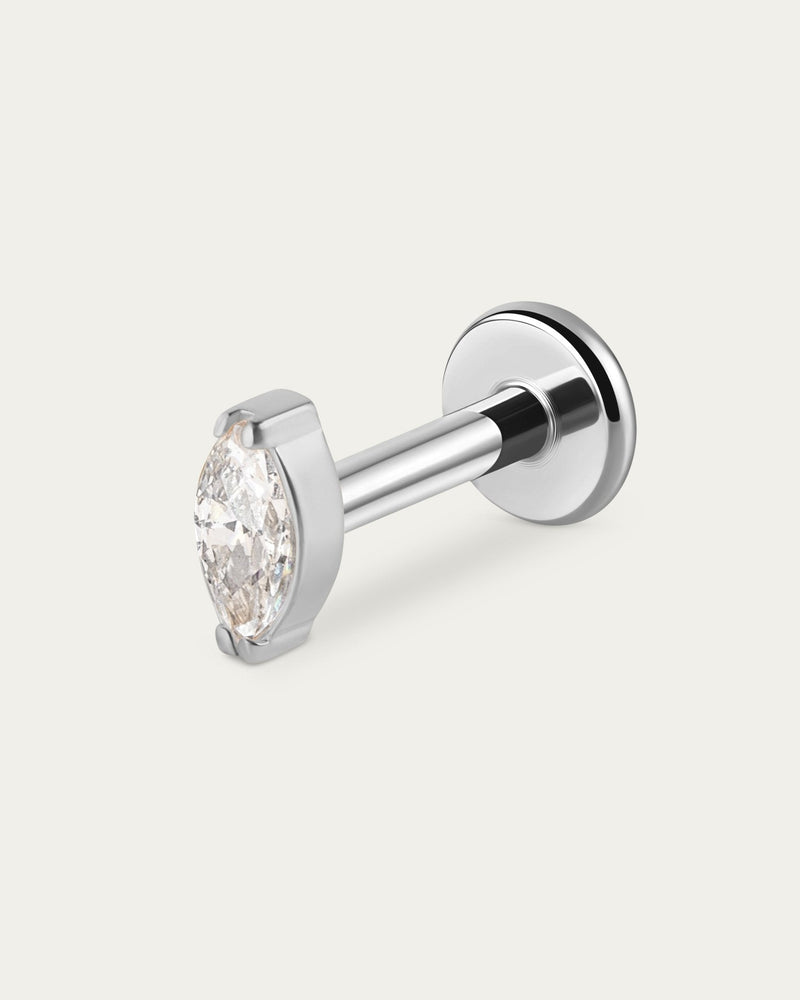 Solo Marquise Stud in Silver — titanium — Rhokea