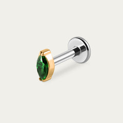Emerald Marquise Stud in Gold