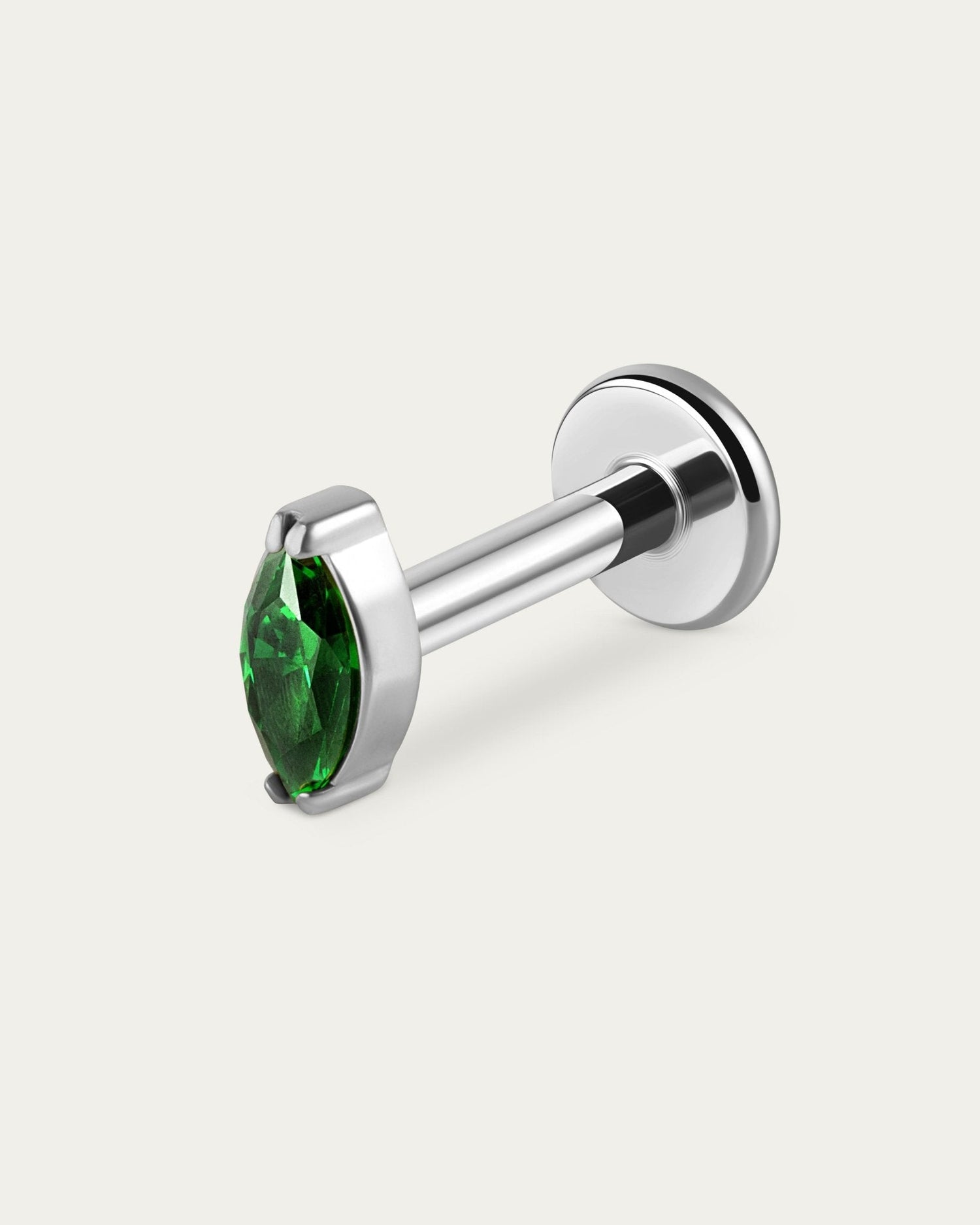 Emerald Marquise Stud in Silver — titanium — Rhokea