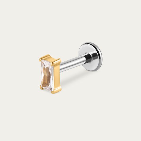 Emerald-Cut Stud in Gold