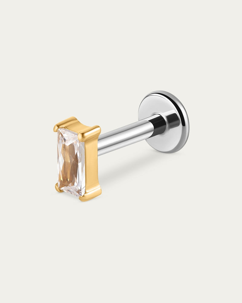 Emerald - Cut Stud in Gold — titanium — Rhokea