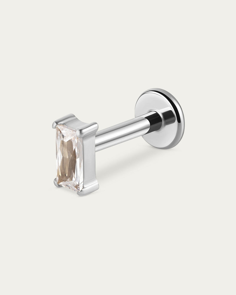 Emerald - Cut Stud in Silver — titanium — Rhokea