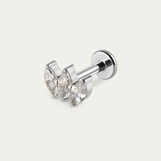 Trinity Marquise Stud in Silver