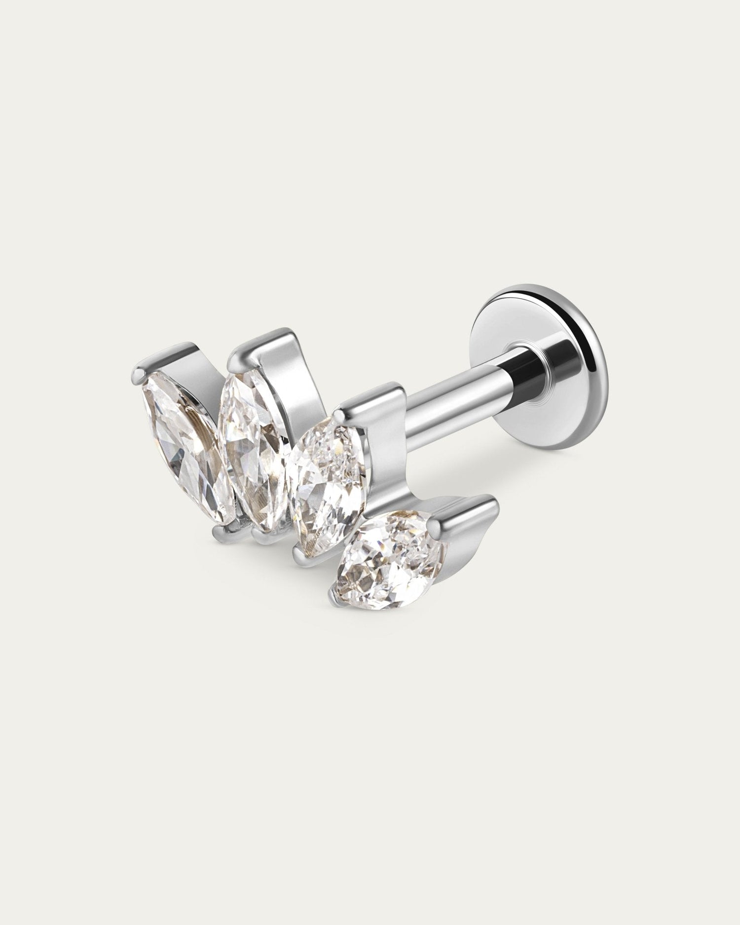 Quartet Marquise Stud in Silver — titanium — Rhokea