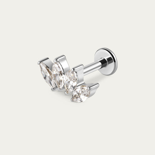 Quartet Marquise Stud in Silver