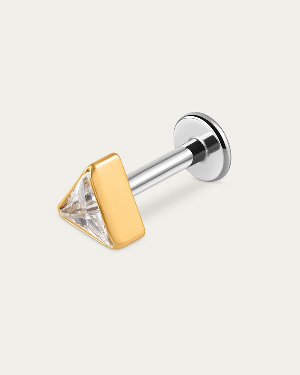 Prism Trilliant Stud in Gold — titanium — Rhokea