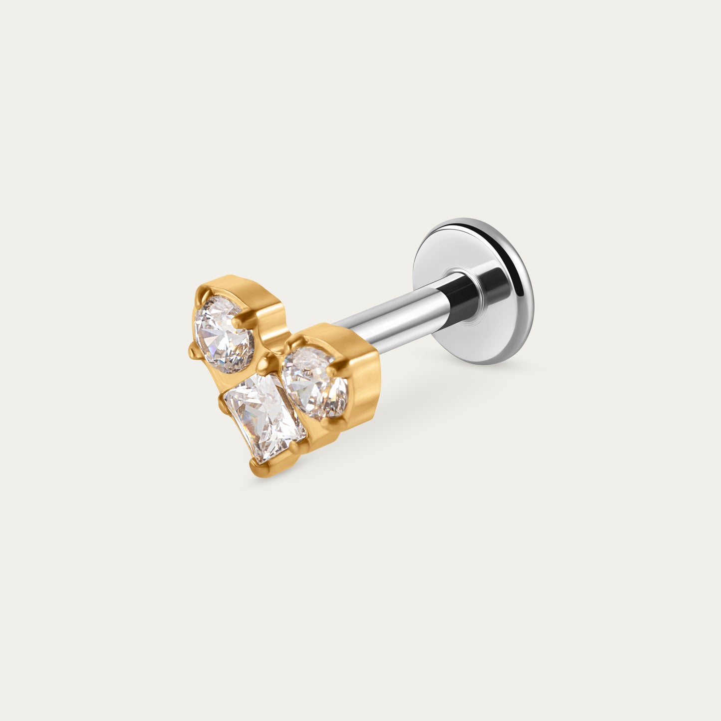 Prism Heart Stud in Gold