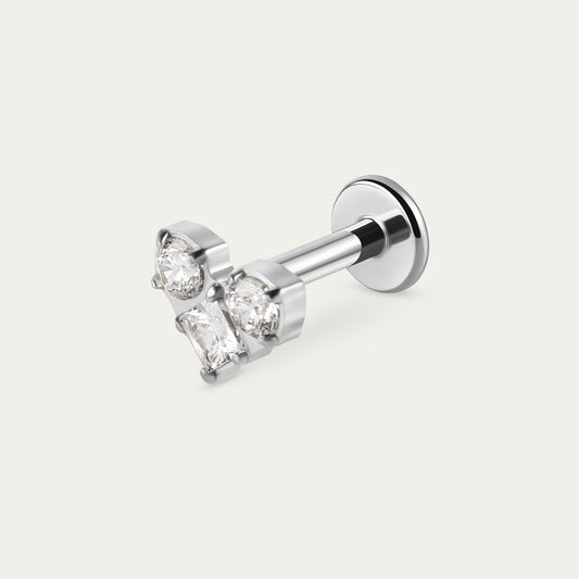 Prism Heart Stud in Silver