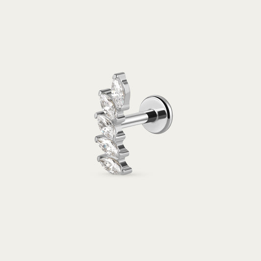 Quintet Marquise Stud in Silver