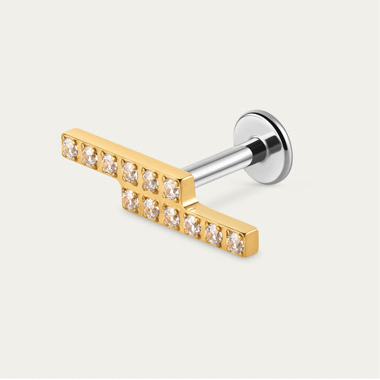 Parallel Bar Stud in Gold