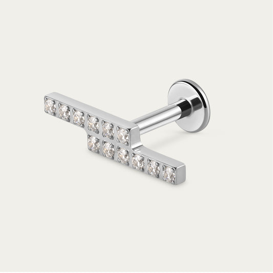 Parallel Bar Stud in Silver