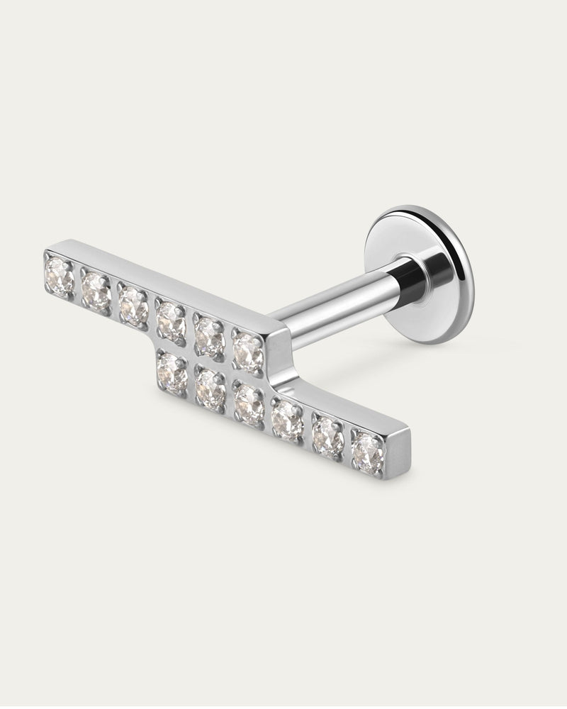 Parallel Bar Stud in Silver — titanium — Rhokea