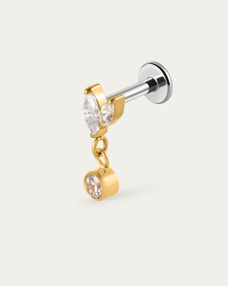 Harmony Drop Stud in Gold — titanium — Rhokea