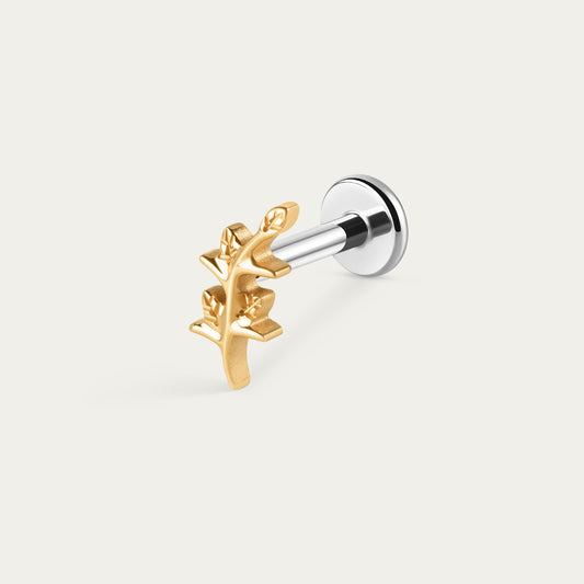 Botanic Leaf Stud in Gold