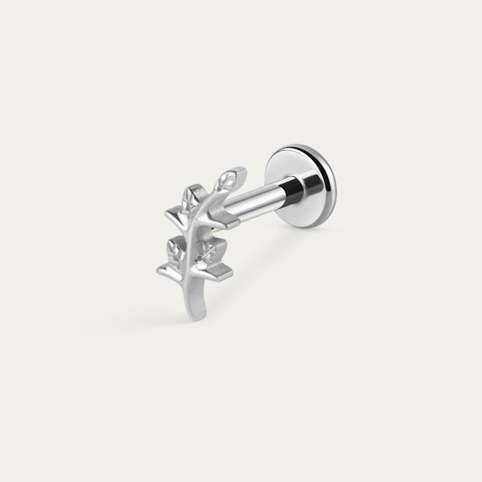 Botanic Leaf Stud in Silver