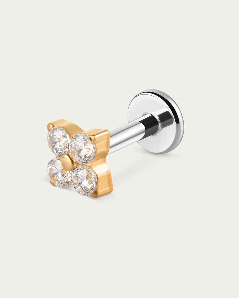Quartet Cluster Stud in Gold — titanium — Rhokea
